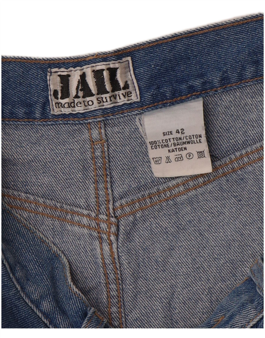 VINTAGE Damen Jeansrock IT 42 Medium W30 Blaue Baumwolle