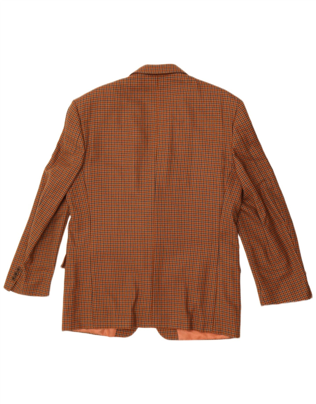 Vintage Herren 2-Knopf-Blazerjacke UK 38 Mittelbraune Hahnentrittwolle