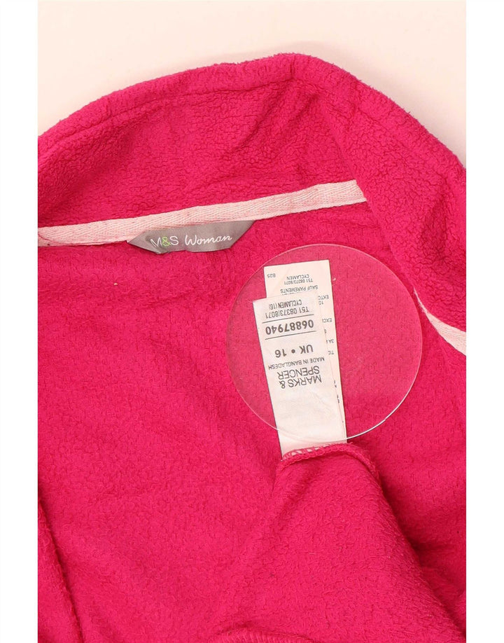 Marks & Spencer Damen Fleecejacke UK 16 Large Pink Polyester