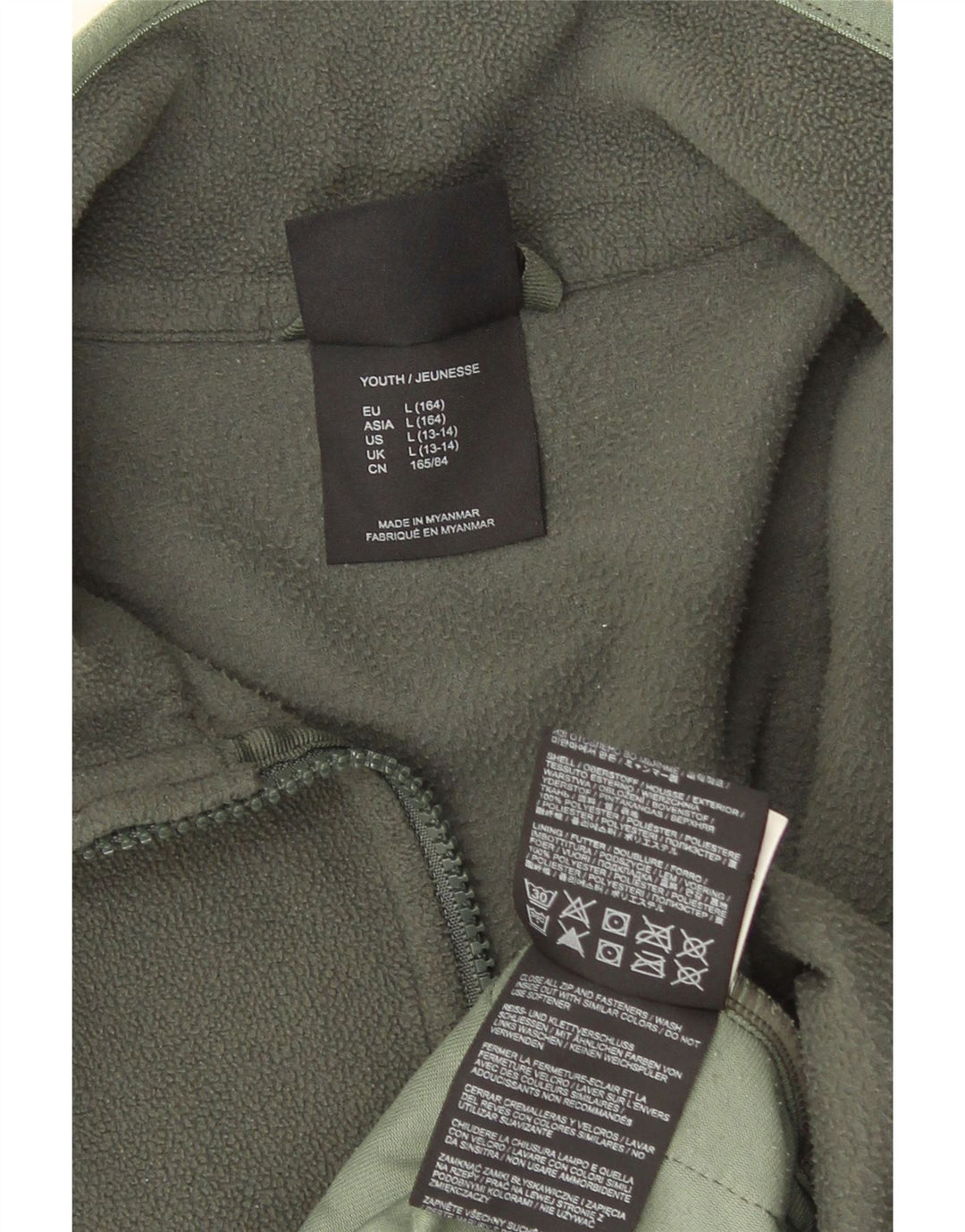 Jack Wolfskin Fleecejacke für Mädchen, 13–14 Jahre, groß, Khaki, Polyester