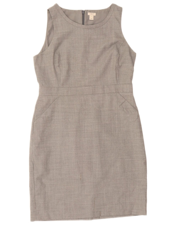 J. Crew Damen Ärmelloses Etuikleid US 14 XL Graue Wolle