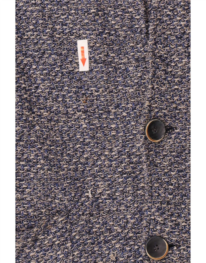Zara Jungen-Strickblazer mit 2 Knöpfen, 13–14 Jahre, blau gesprenkelte Baumwolle