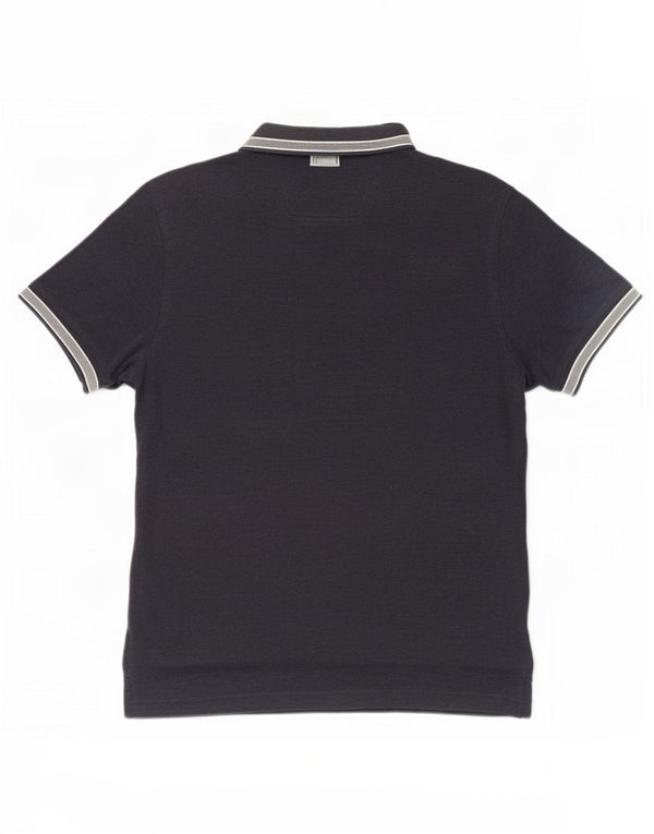 Hugo Boss Herren-Poloshirt mit normaler Passform, mittelmarineblaue Baumwolle