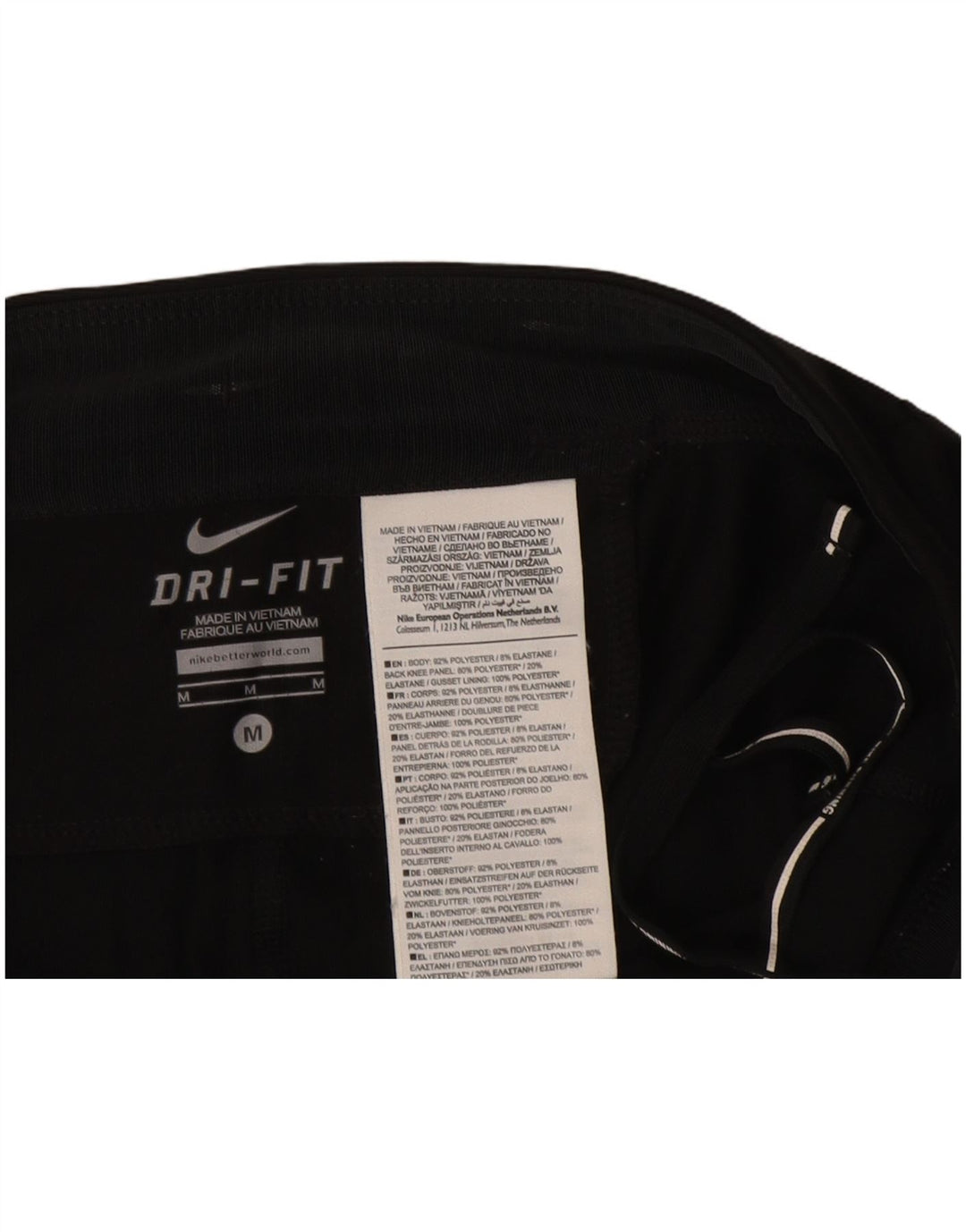 NIKE Womens Dri Fit Capri Leggings UK 12 Medium Schwarz Polyester