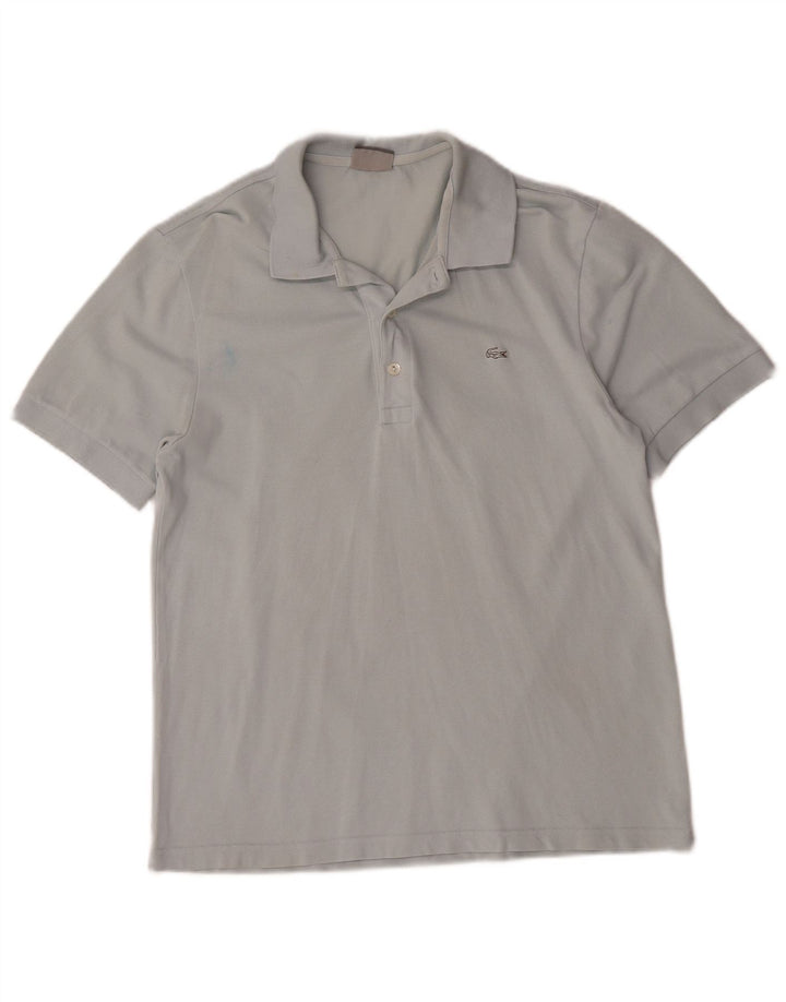 Lacoste Herren-Poloshirt, Größe 4, mittelblaue Baumwolle