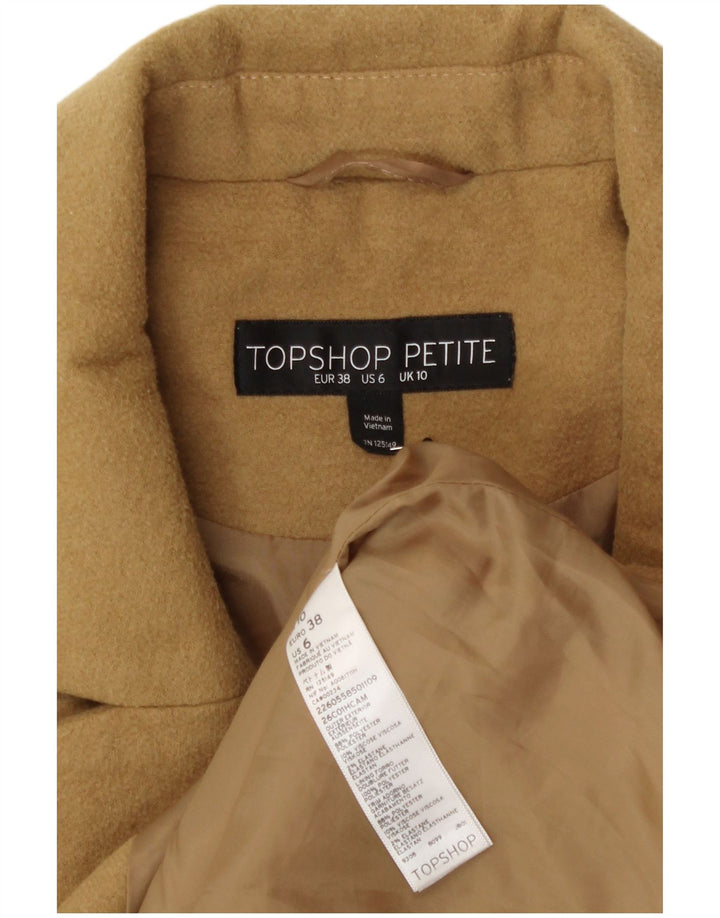 Topshop Damen Übergroßer Mantel UK 10 Small Gelb Polyester