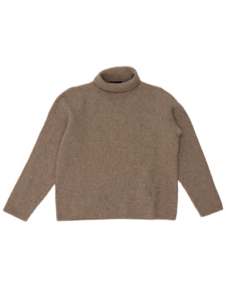 Massimo Dutti Damen-Pullover mit Rollkragen, UK 12, mittelgraue Wolle