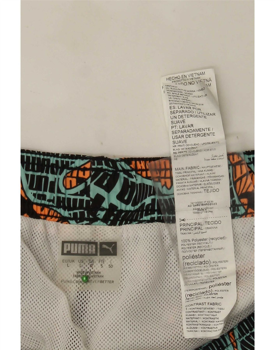 Puma Herren Badeshorts mit Grafik, groß, mehrfarbig, Polyester