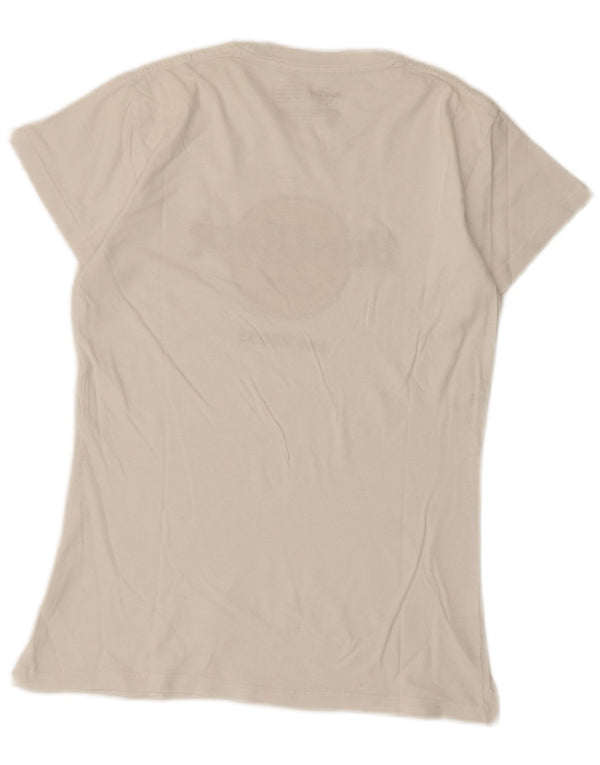 Hard Rock Cafe Damen Las Vegas Graphic T-Shirt Top UK 12 Medium Weiß