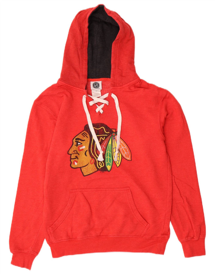 NHL Herren-Kapuzenpullover mit Grafik, Größe S, Rot, Baumwolle