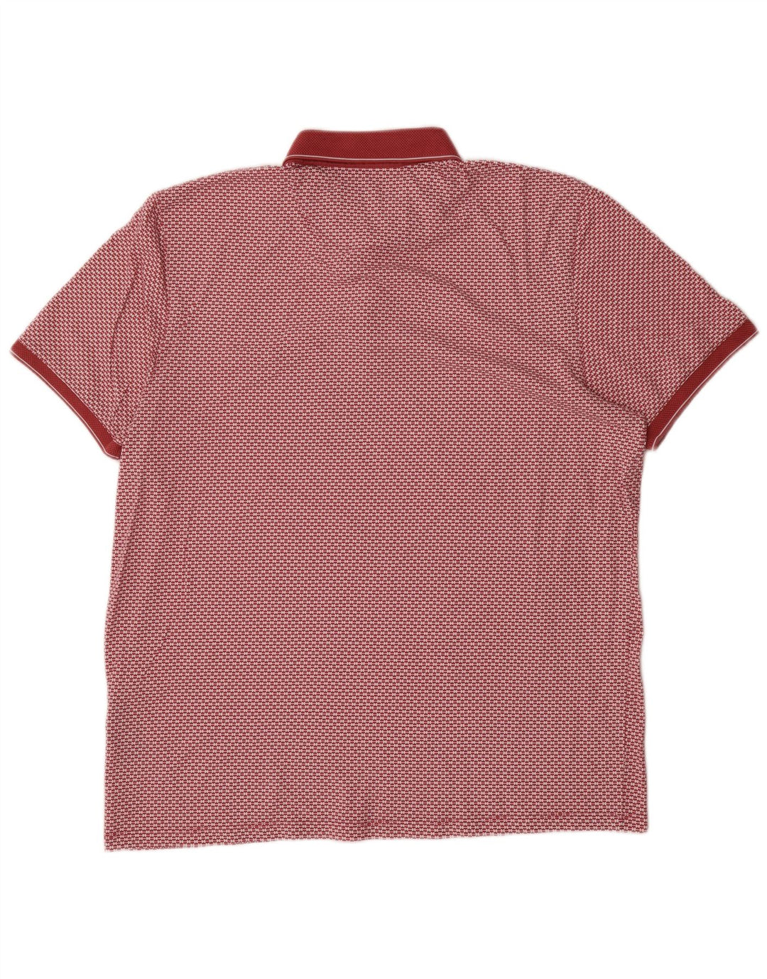 Ted Baker Herren-Poloshirt mit abstraktem Muster, Größe 6 2XL, rote Baumwolle