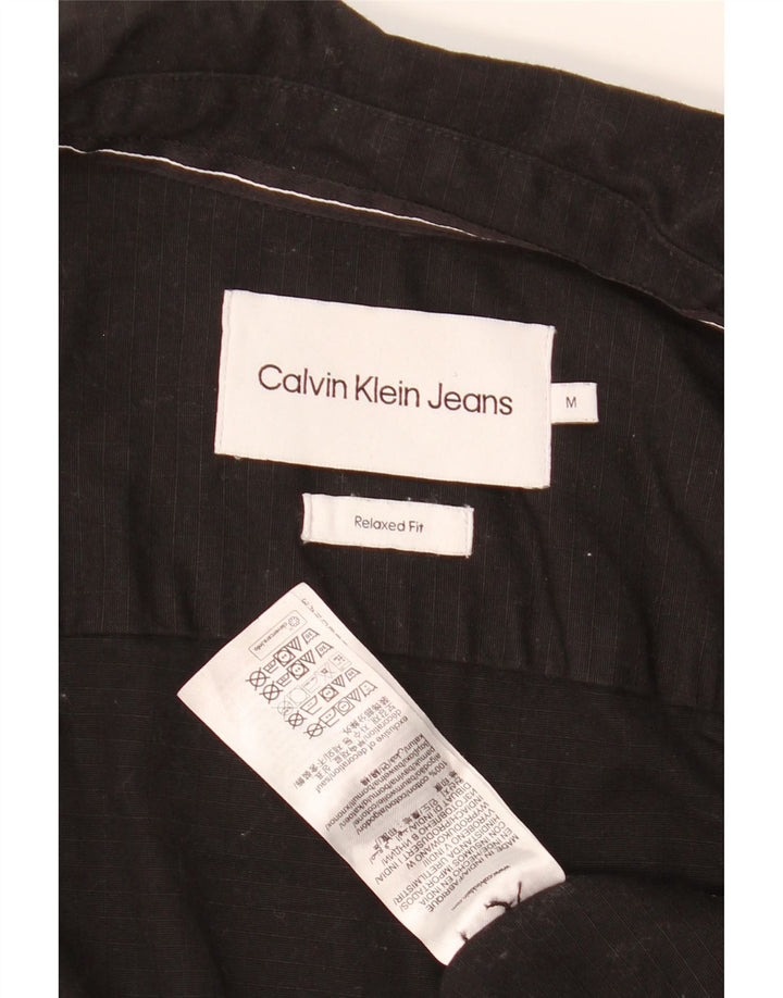 Calvin Klein Herren-Hemd mit entspannter Passform, mittelschwarze Baumwolle