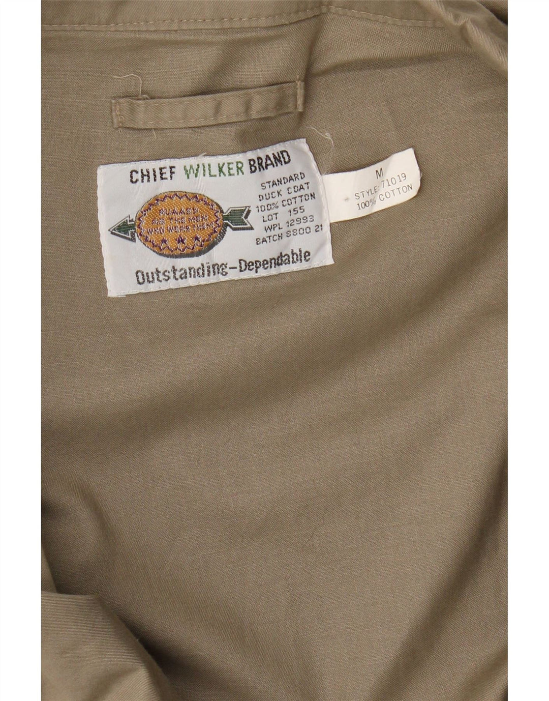 Wilker Herren Militärjacke UK 38 Mittelbeige Baumwolle