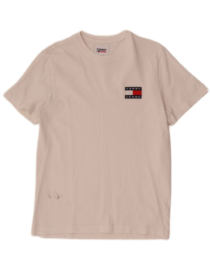 Tommy Hilfiger Herren T-Shirt mit Grafik, XS, Weiß