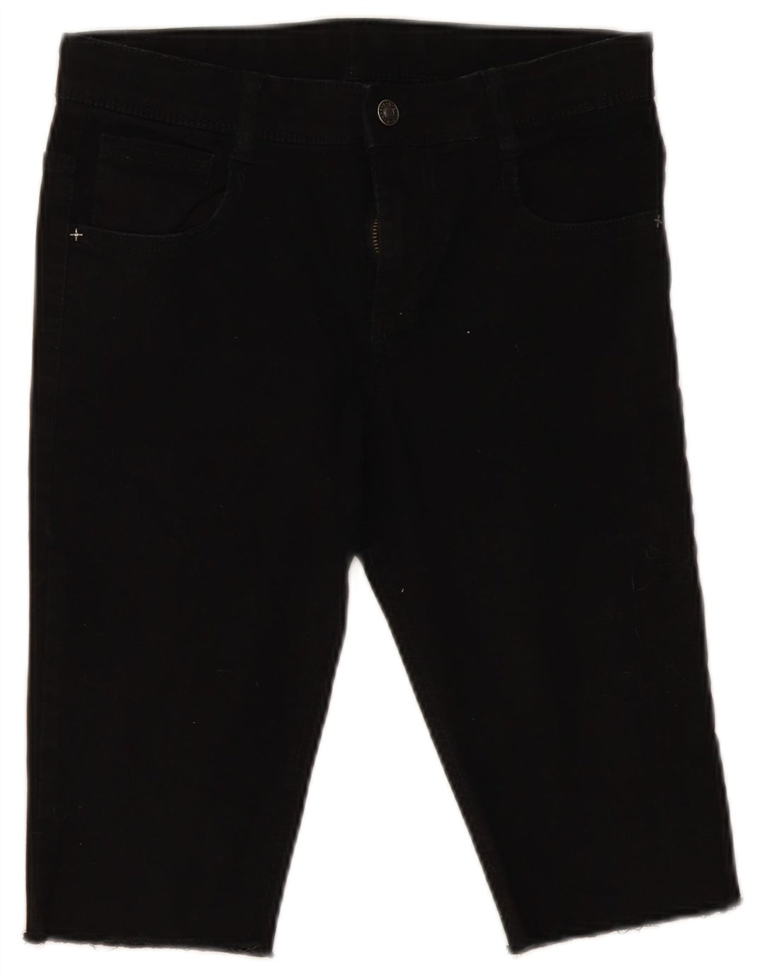 BENETTON Mädchen-Jeansshorts, 13–14 Jahre, 3XL W30, schwarze Baumwolle