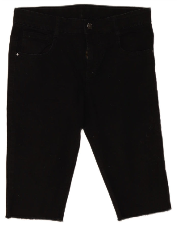 BENETTON Mädchen-Jeansshorts, 13–14 Jahre, 3XL W30, schwarze Baumwolle