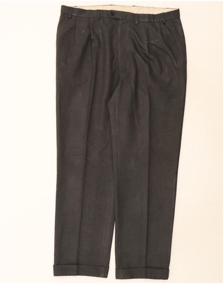 Marks & Spencer Herren-Anzughose mit Pegged-Anzug, W40, L33, graues Polyester