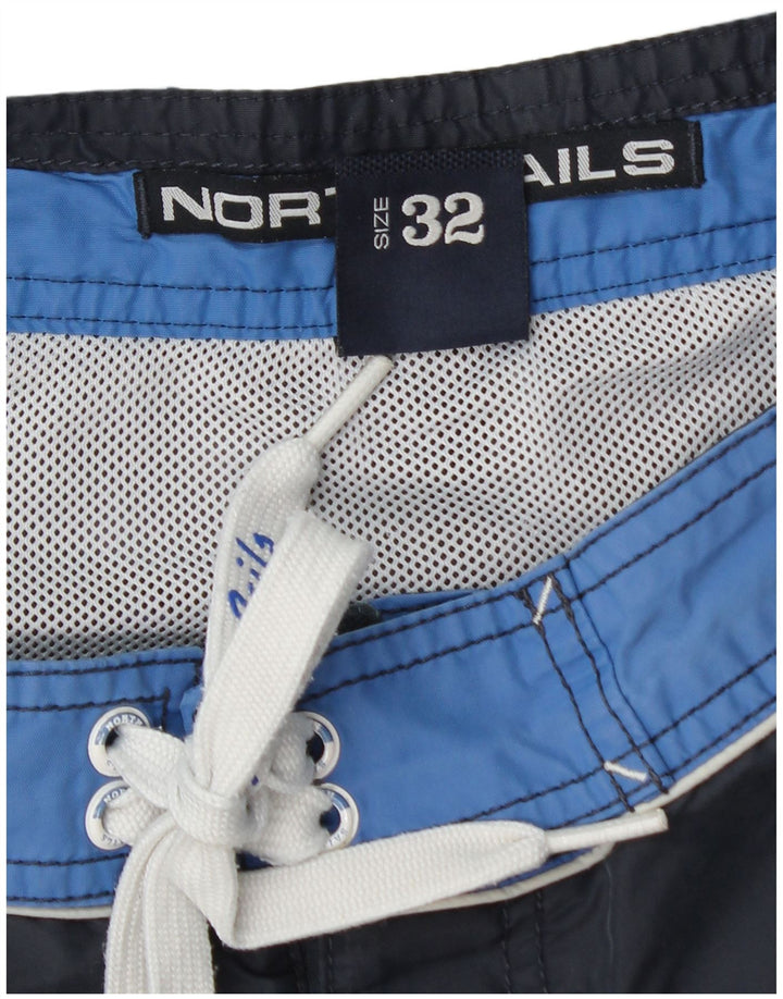 North Sails Herren-Badeshorts aus mittelblauem Colourblock-Polyamid