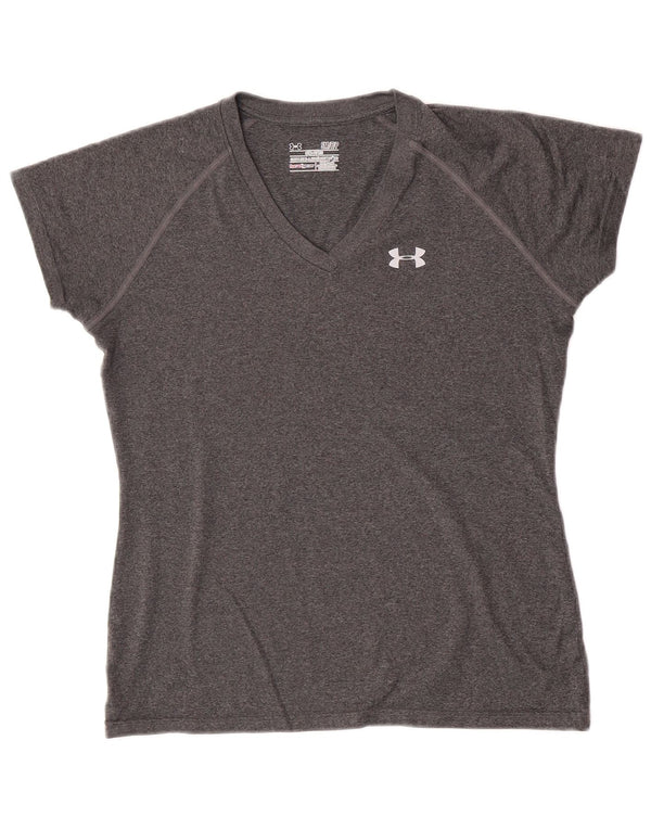 Under Armour Damen Heat Gear T-Shirt Top UK 10 Small Grau
