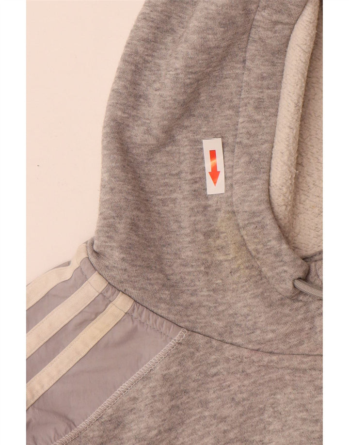Adidas Herren-Kapuzenpullover mit Reißverschluss, groß, graue Baumwolle