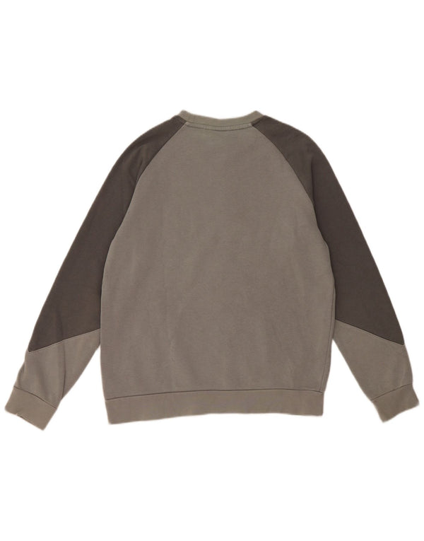 ADIDAS Grafik-Sweatshirt für Jungen, 13–14 Jahre, graue Farbblock-Baumwolle