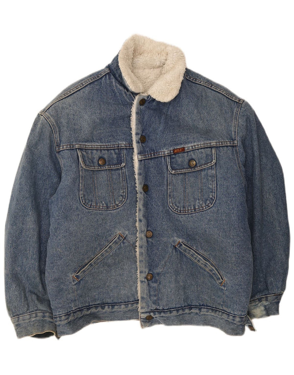 Rifle Herren Sherpa Jeansjacke UK 38 Mittelblaue Baumwolle