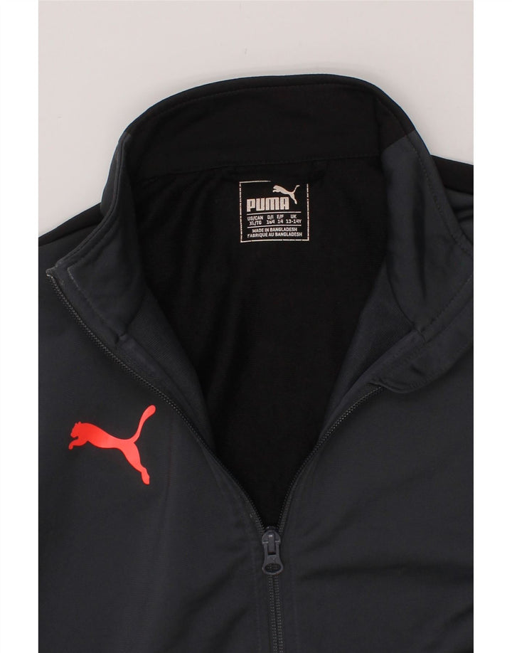 PUMA Boys Tracksuit Top Jacket 13-14 Years Grey Colourblock Vintage Puma and Second-Hand Puma from Messina Hembry 