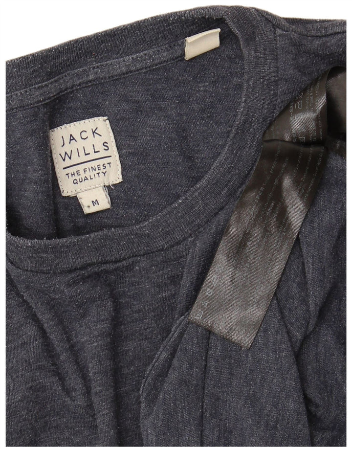 Jack Wills Herren-T-Shirt-Oberteil aus mittelblauer, melierter Baumwolle
