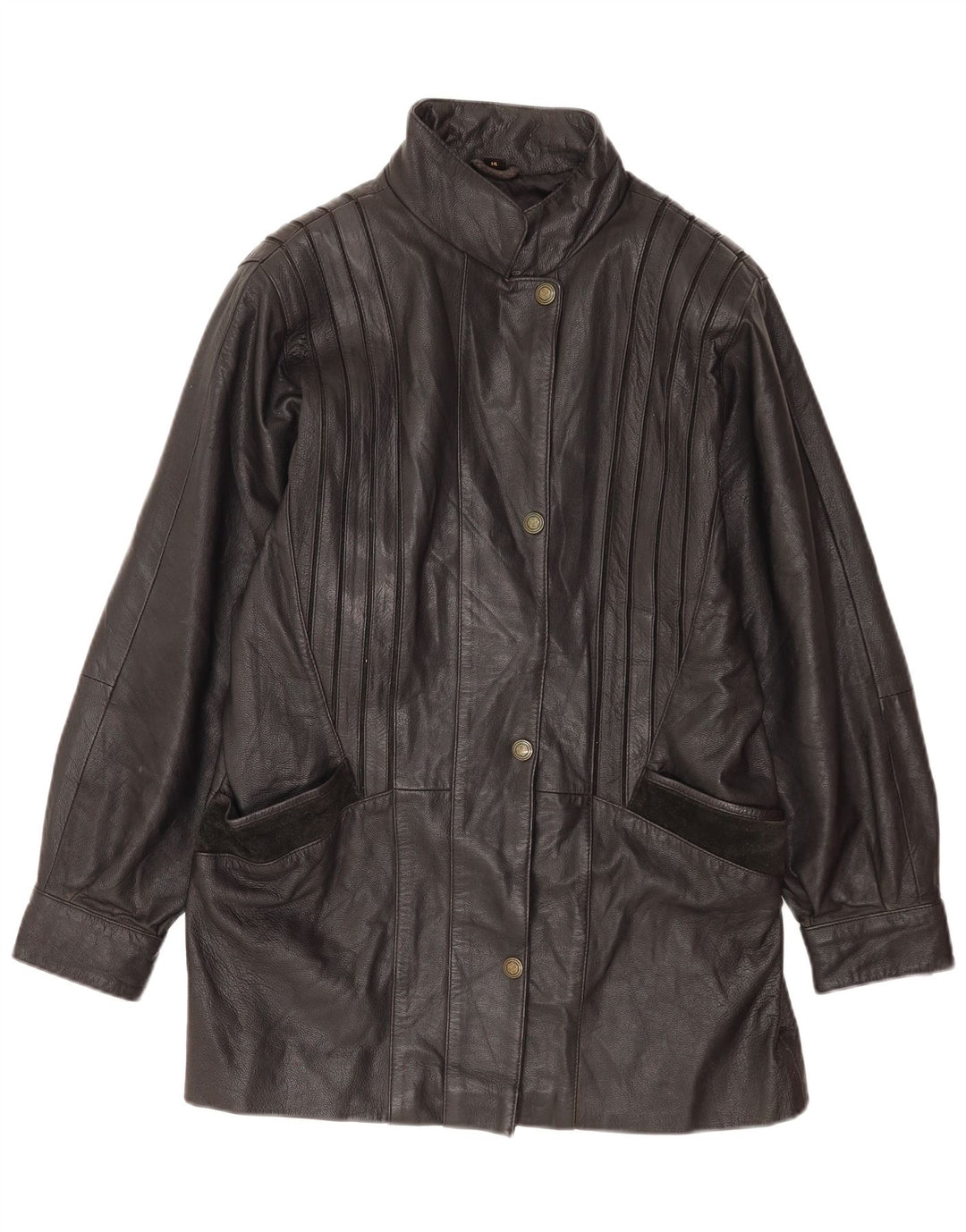 Skinz Damen Lederjacke UK 14 Großes schwarzes Leder