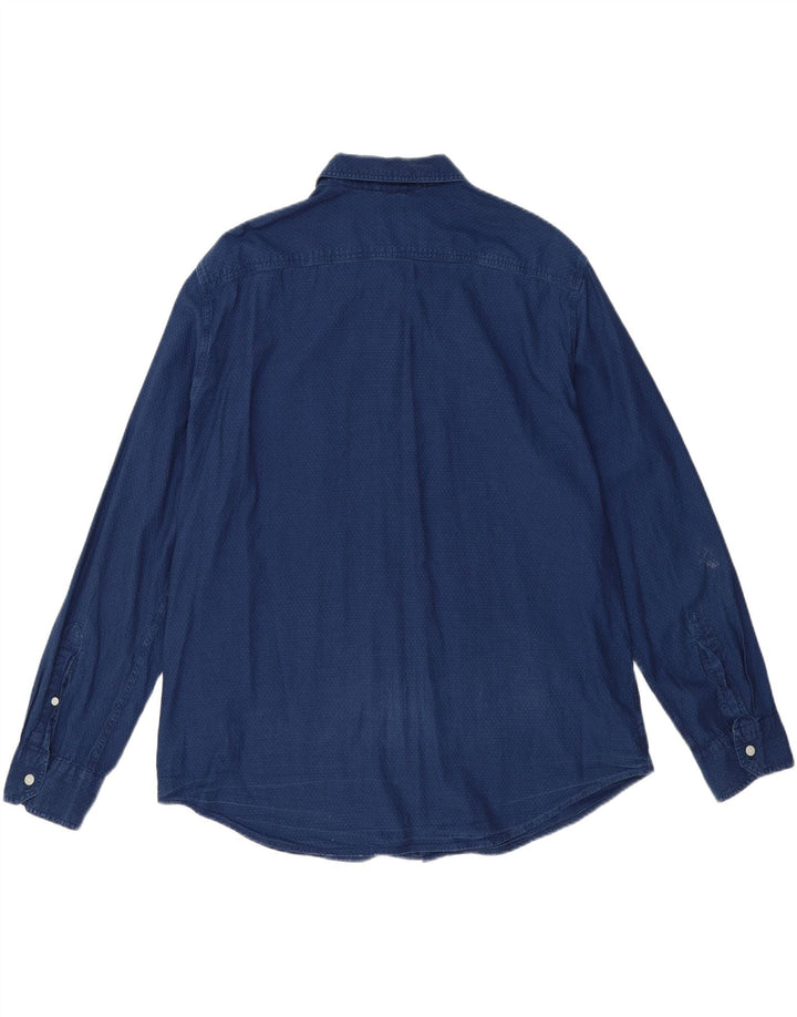 LEVI'S Mens Standard Fit Shirt XL Navy Blue Cotton Vintage Levi's and Second-Hand Levi's from Messina Hembry 