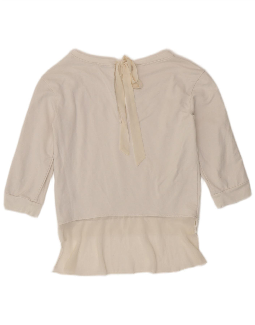 Liu Jo Damen-Sweatshirt mit 3/4-Ärmeln, IT 40, Größe S, weiße Baumwolle