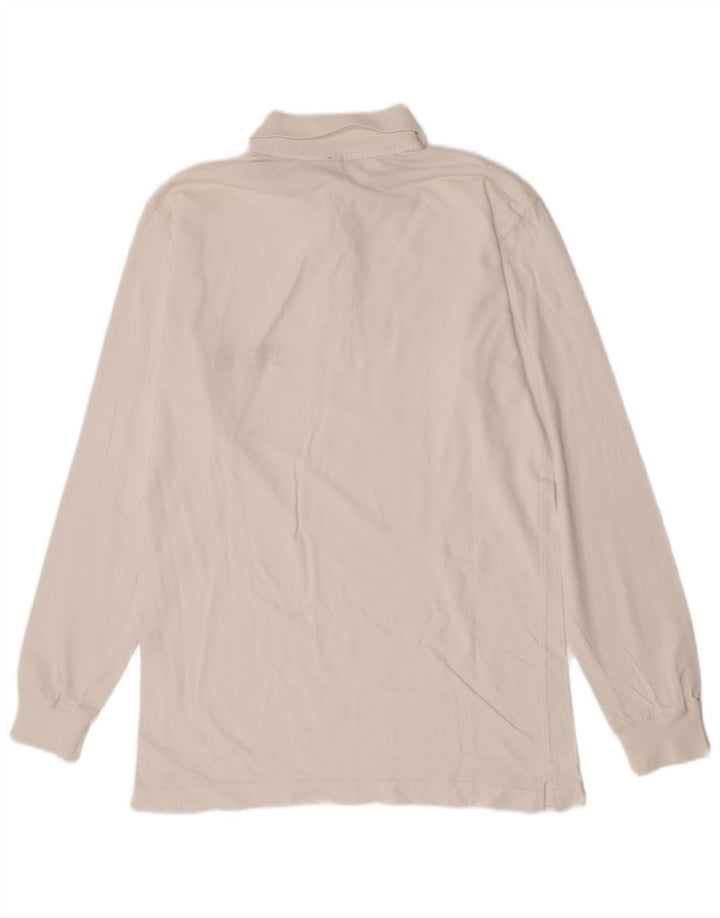 Fila Herren-Langarm-Poloshirt, klein, weiße Baumwolle