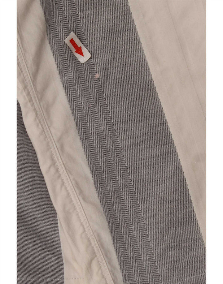 SIVIGLIA Herren-Freizeitshorts W33 Mittelweiß gestreifte Baumwolle