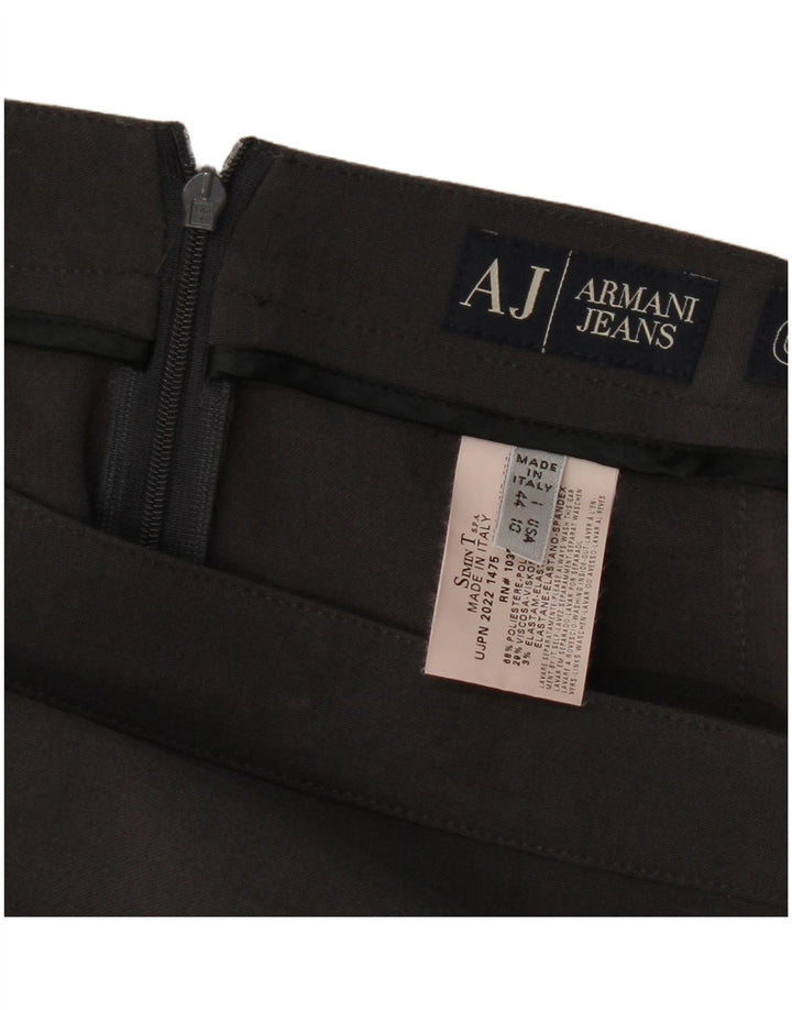 Armani Damen gerader Rock UK 14 Large W32 Grau Polyester