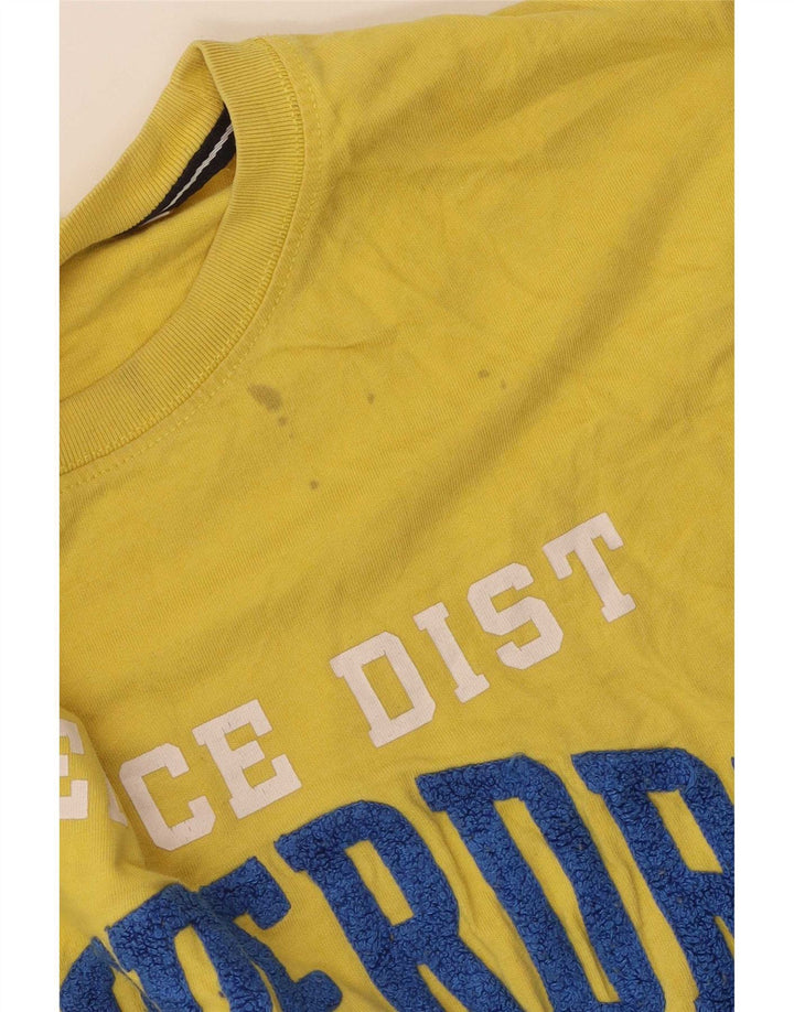 Superdry Herren Grafik-T-Shirt-Oberteil aus mittelgelber Baumwolle