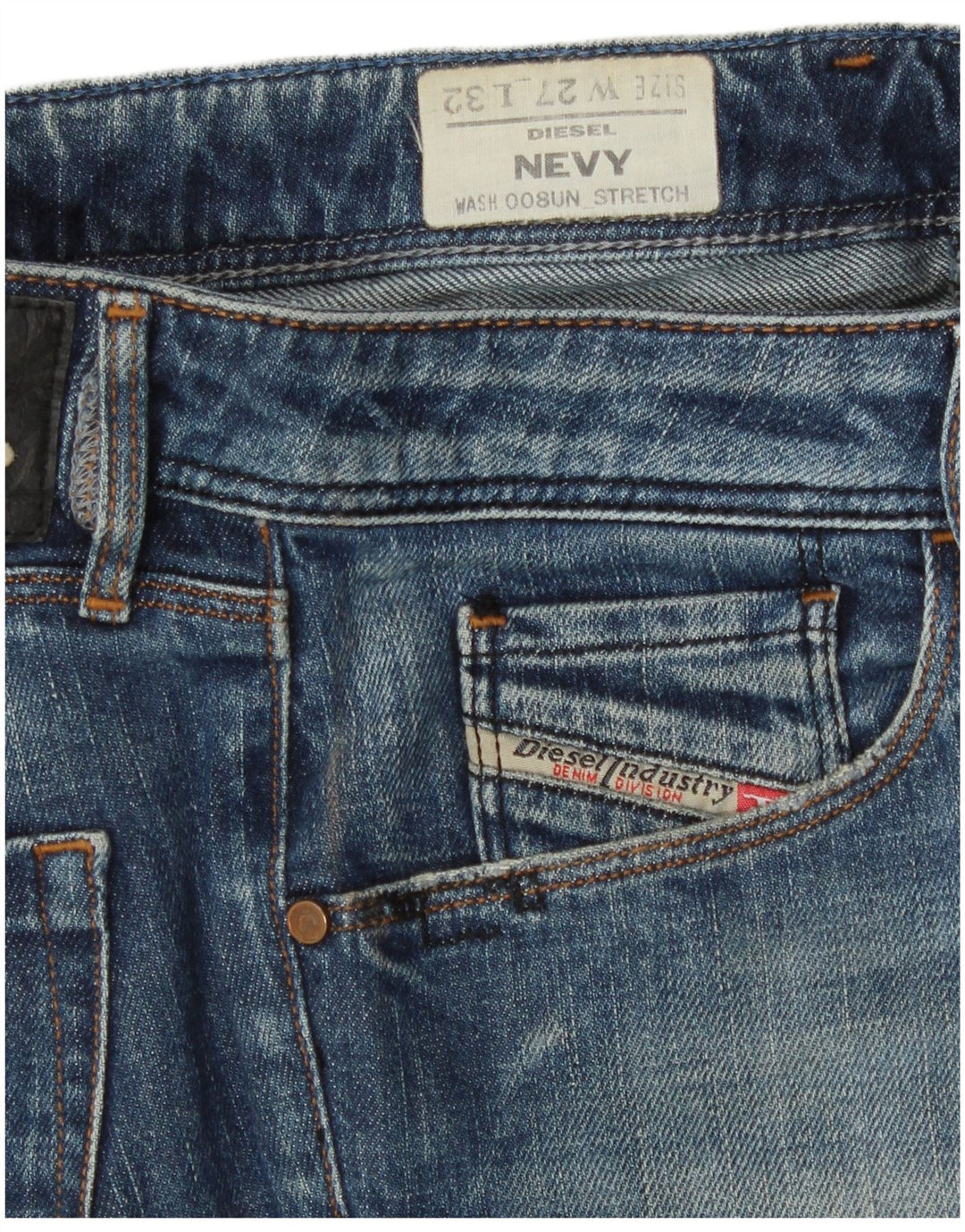 Diesel Damen Nevy Slim Jeans W27 L32 Blaue Baumwolle