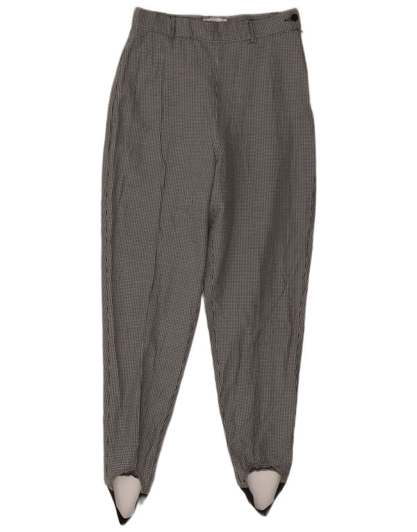 Benetton Damen Freizeithose IT 44 Medium W28 L30 Schwarzer Hahnentritt