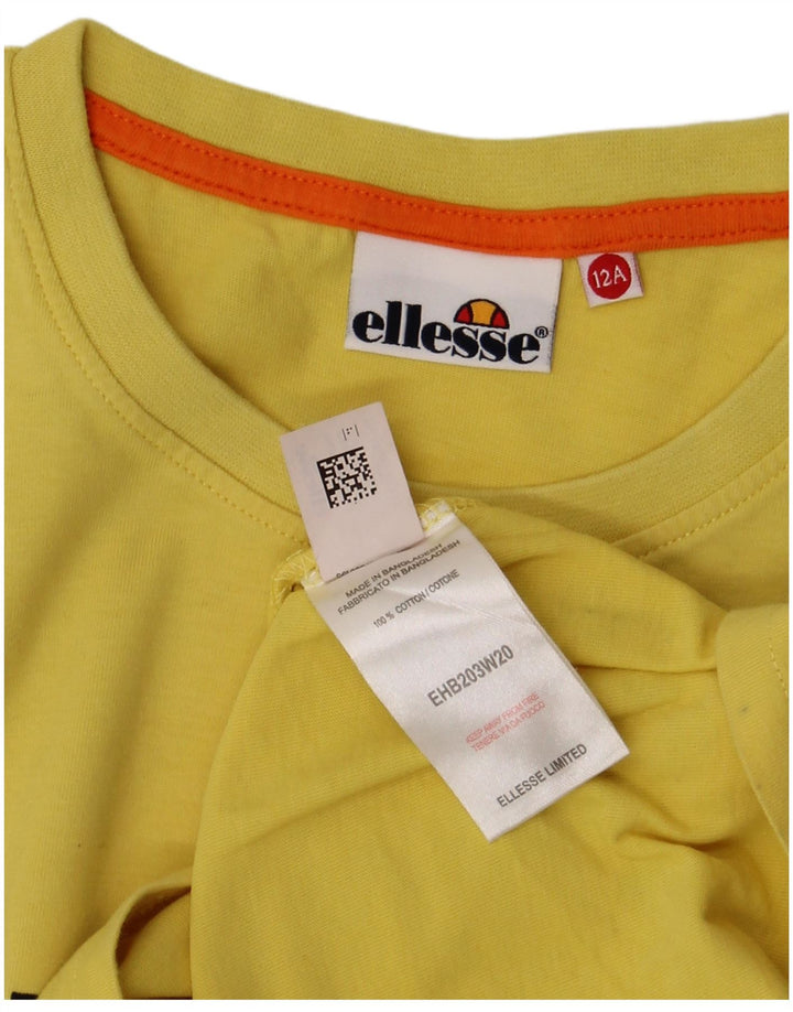 Ellesse Jungen-T-Shirt mit Grafik, 11–12 Jahre, gelbe Baumwolle