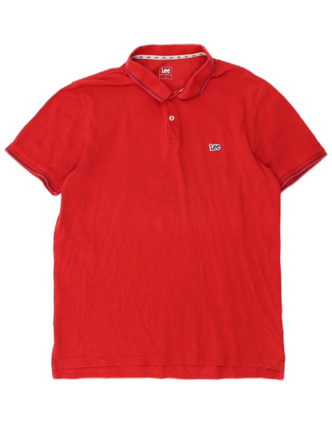 LEE Herren-Poloshirt, groß, rote Baumwolle