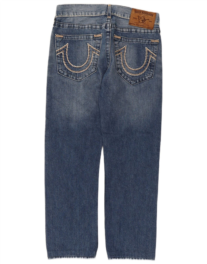 True Religion Damen Straight Jeans W31 L28 Blaue Baumwolle