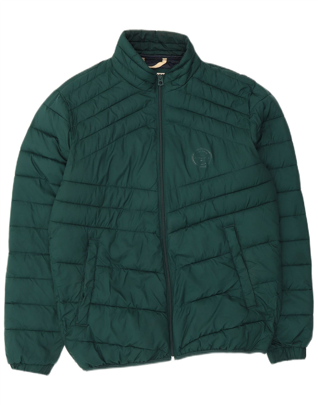JACK & JONES Herren Wattierte Jacke UK 38 Mittelgrünes Polyester