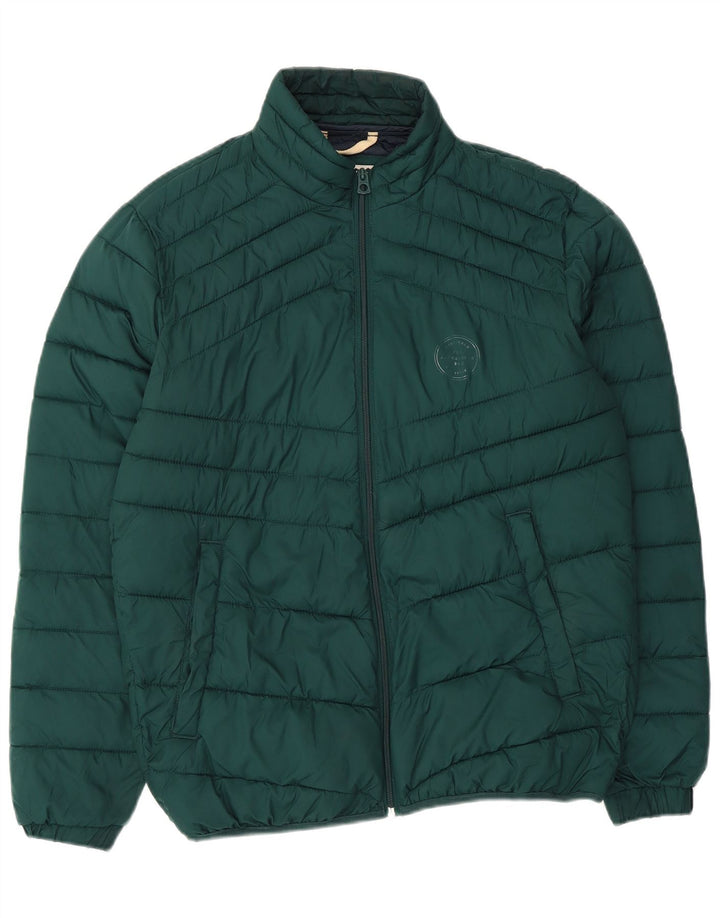 JACK & JONES Herren Wattierte Jacke UK 38 Mittelgrünes Polyester