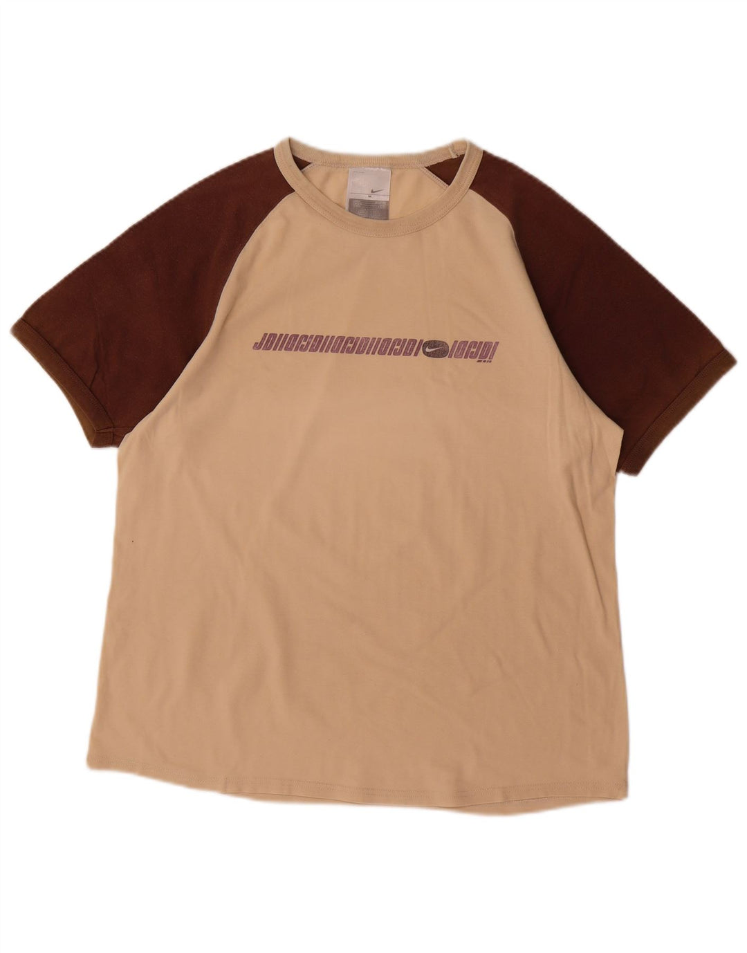 NIKE Herren-T-Shirt mit Grafik, UK 39/41, Mittelbeige, Colourblock-Baumwolle