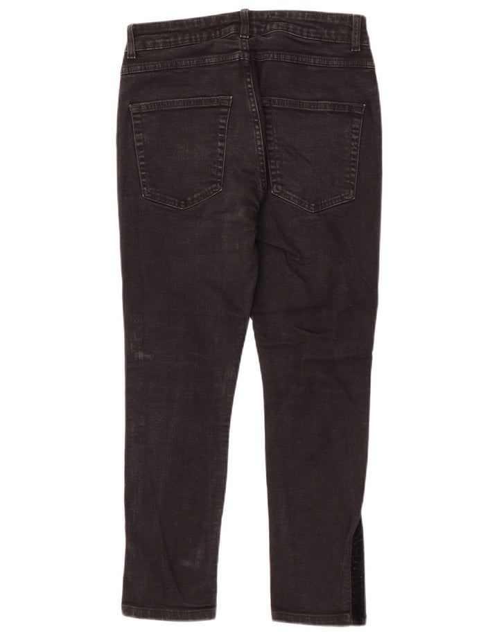 Zara Herren-Jeans, kurz geschnitten, EU 38, Größe S, W30, L24, Schwarz, Farbblock