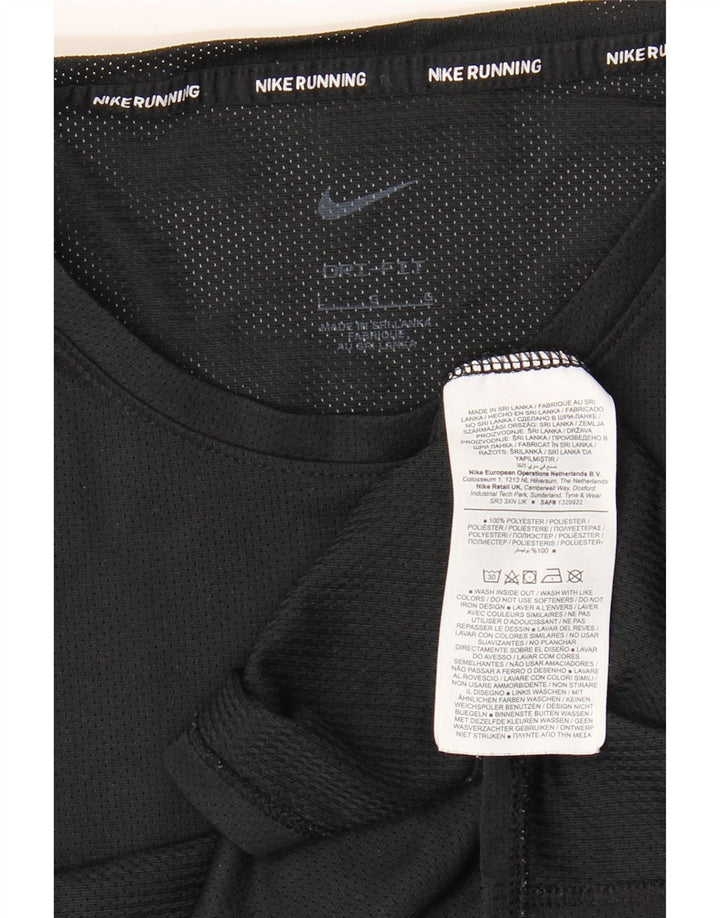 Nike Herren Dri Fit Lauf-T-Shirt, Größe L, Schwarz, Polyester
