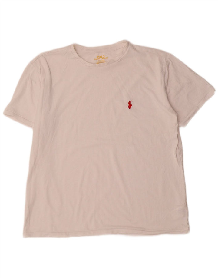 Polo Ralph Lauren Herren-T-Shirt-Oberteil aus mittelweißer Baumwolle