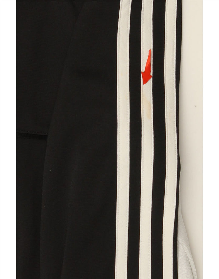 ADIDAS Jungen-Kapuzenpullover mit Reißverschluss, 13–14 Jahre, schwarzes Farbblock-Polyester