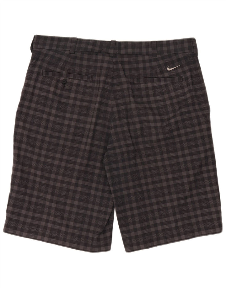 Nike Herren Dri Fit Chino Shorts W34, großes graues Gingham-Polyester