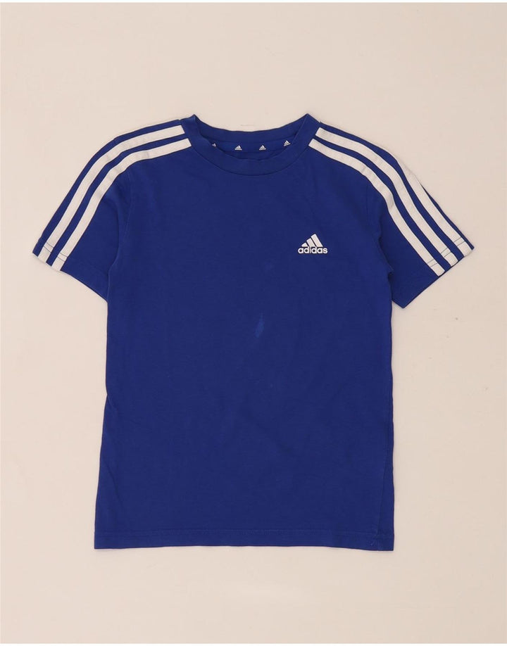 Adidas Jungen T-Shirt Top 7-8 Jahre Blaue Baumwolle
