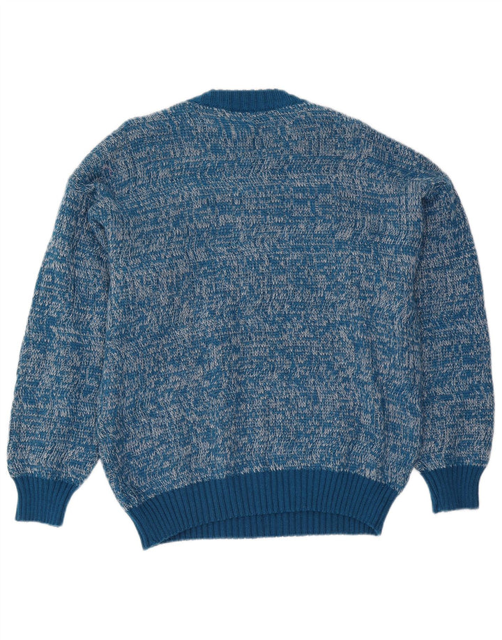 Vintage Herren Pullover mit Rundhalsausschnitt IT 50 Mittelblau meliert